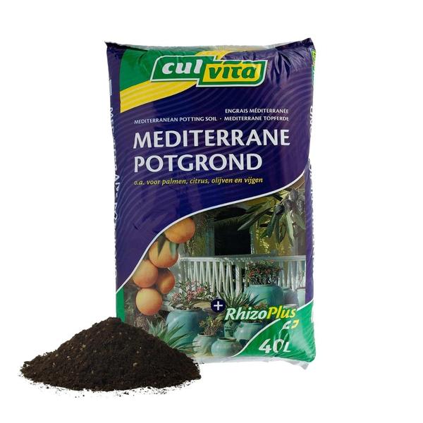 Culvita - Mediterrane Potgrond 40 Liter inclusief RhizoPlus - potgrond mediterrane planten o.a. geschikt voor olijfbomen, citrus en palmen  BotanicBridge