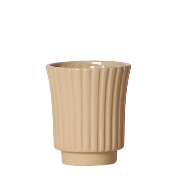 Kolibri Home | Retro khaki bloempot - khaki kleurige keramieken sierpot - Ø9cm  BotanicBridge