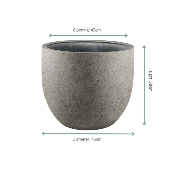 Pot Grigio New Egg Natural Concrete - D45 x H38  BotanicBridge