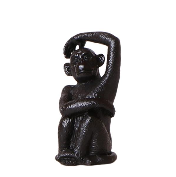 Kolibri Home | Ornament - Decoratie beeld Sitting Monkey - Black  BotanicBridge