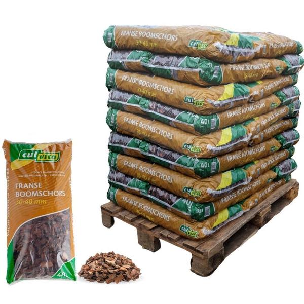 Culvita - Premium Franse Boomschors Bodembedekker - Sierschors 30-40 mm - schors geschikt voor aanleg van wandelpaden - 1560 liter - pallet  BotanicBridge