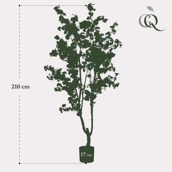 Kunstplant - Prunus - Kersenbloesem - Wit - 210cm  BotanicBridge