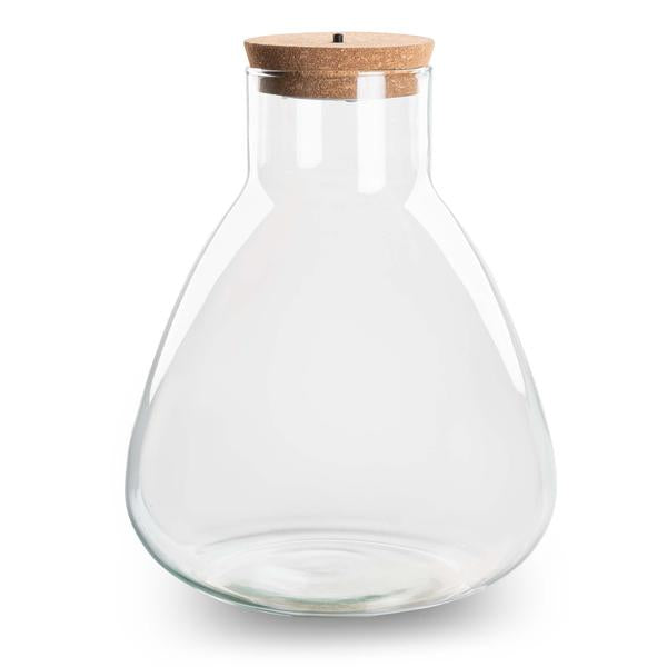 Terrarium fles met kurk - Erlenmeyer met led kurk - Gesloten terrarium ↑ 30 cm  BotanicBridge